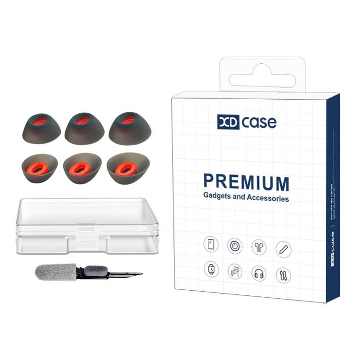 Kit de 3 pares de almohadillas de silicona de repuesto XDcase, tamaños S/M/L, cepillo de limpieza de color aleatorio, For JBL Vibe Beam 2 / Beam / 200TWS