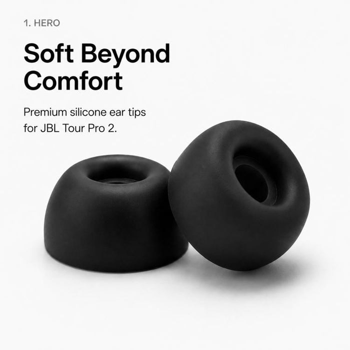 Kit de 3 pares de almohadillas de silicona de repuesto XDcase, tamaños S/M/L, cepillo de limpieza de color aleatorio, For JBL Tour Pro 2 / Tour Pro 3