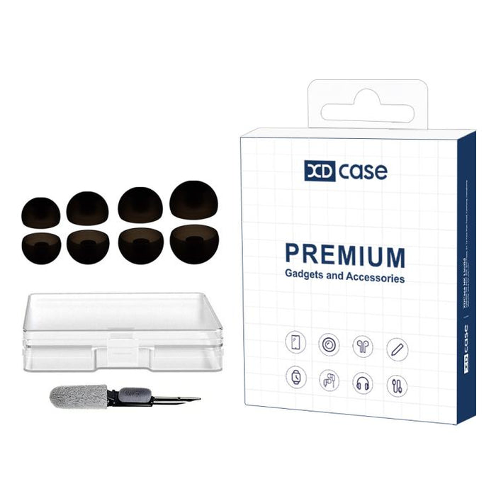 Kit de 4 pares de almohadillas de silicona de repuesto XDcase, tamaños XS/S/M/L, cepillo de limpieza de color aleatorio, For Sennheiser Momentum In-Ear