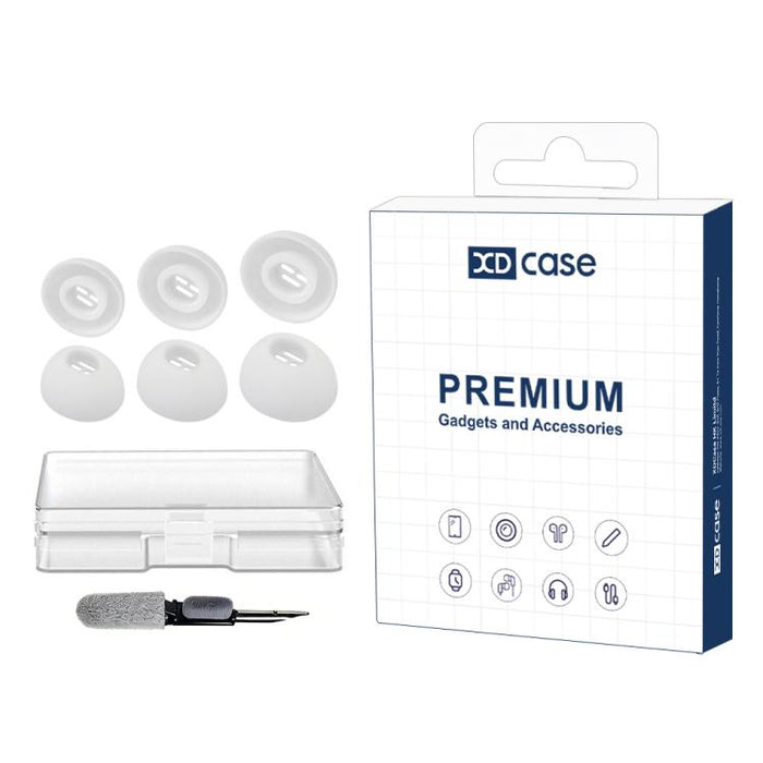 Kit de 3 pares de almohadillas de silicona de repuesto XDcase, tamaños S/M/L, cepillo de limpieza de color aleatorio, For OPPO Enco Free4 / Free3 / Free2, For OPPO Enco Air4 Pro / Air3 Pro / Air2 Pro