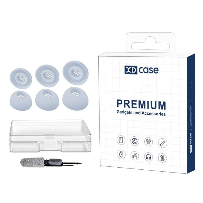 Kit de 3 pares de almohadillas de silicona de repuesto XDcase, tamaños S/M/L, cepillo de limpieza de color aleatorio, For OPPO Enco Free4 / Free3 / Free2, For OPPO Enco Air4 Pro / Air3 Pro / Air2 Pro