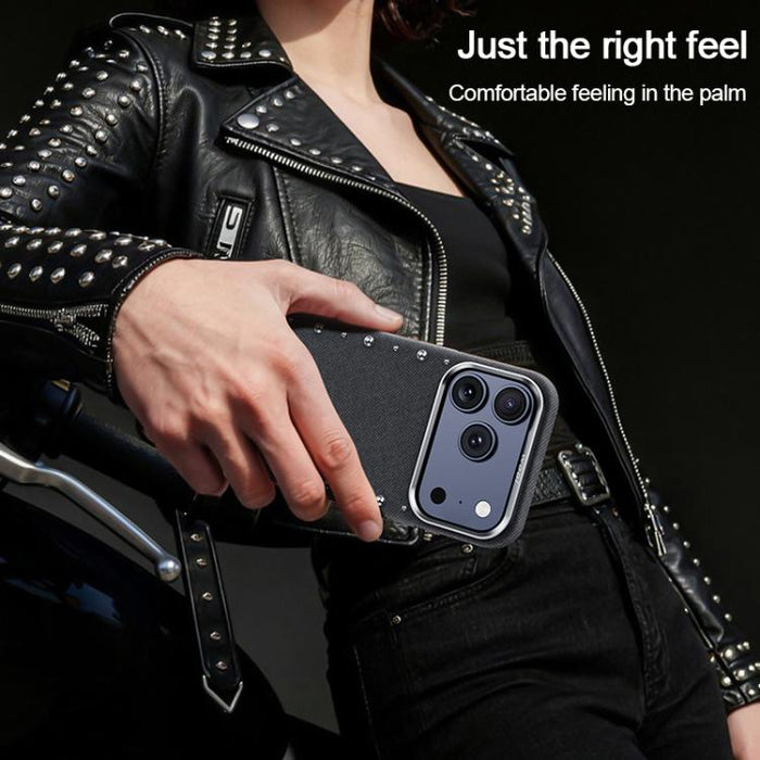 Funda magnética para teléfono de cobertura total con textura vaquera de la serie Rivet, For iPhone 17 Pro Max, For iPhone 17 Pro, For iPhone 17, For iPhone Air, For iPhone 16 Pro Max, For iPhone 16 Pro, For iPhone 16 Plus, For iPhone 16                ...