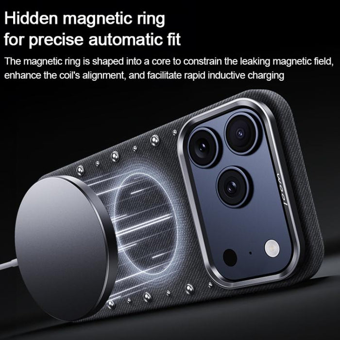 Funda magnética para teléfono de cobertura total con textura vaquera de la serie Rivet, For iPhone 17 Pro Max, For iPhone 17 Pro, For iPhone 17, For iPhone Air, For iPhone 16 Pro Max, For iPhone 16 Pro, For iPhone 16 Plus, For iPhone 16                ...