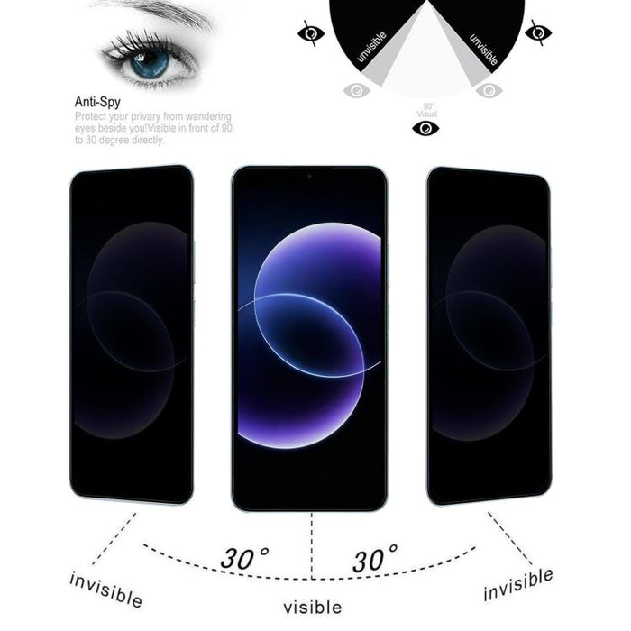 Protector de pantalla de vidrio templado con serigrafía anti-espía de cobertura total, For Redmi 17C 4G, For Xiaomi Poco C81x 4G