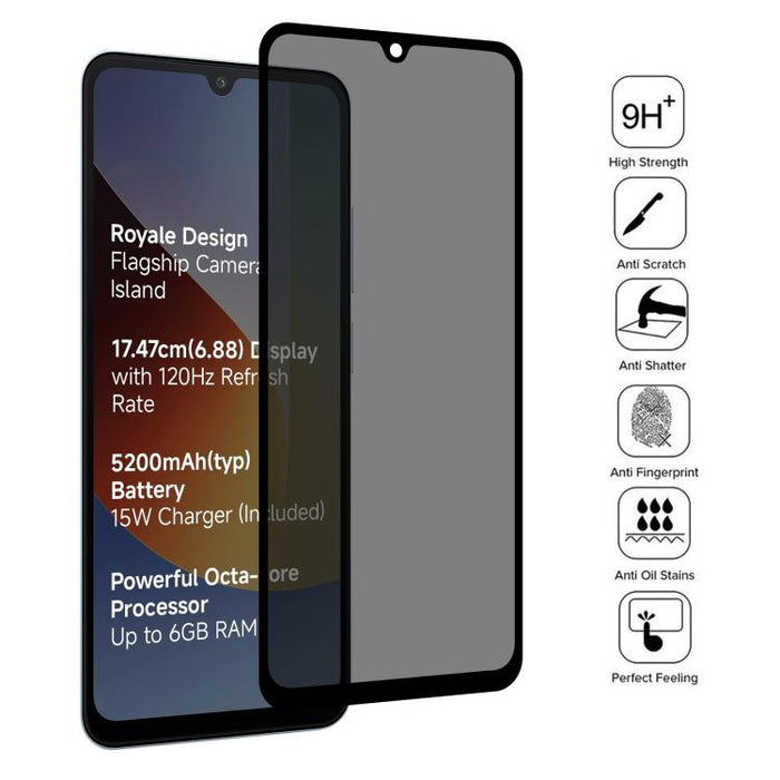 25 láminas de protección de pantalla de vidrio templado con serigrafía anti-espía de cobertura total, For Redmi 17C 4G, For Xiaomi Poco C81x 4G