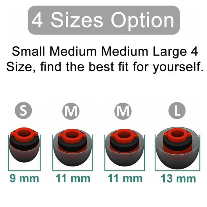 Kit de 4 almohadillas de silicona de repuesto para auriculares XDcase, tamaños S/M/M/L, 4PCS S/M/M/L Size