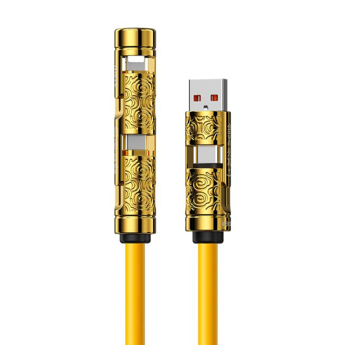Cable de datos WK WDC-100 Wudao Series USB-A, Tipo-C a Tipo-C, 8 pines, 240 W, 4 en 1, 1.5m
