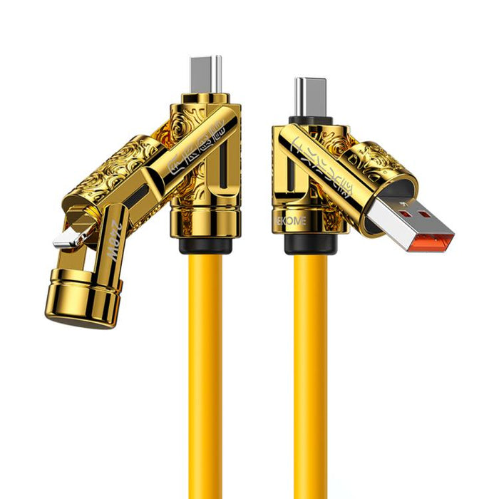 Cable de datos WK WDC-100 Wudao Series USB-A, Tipo-C a Tipo-C, 8 pines, 240 W, 4 en 1, 1.5m