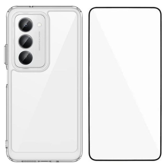 Funda para teléfono de TPU acrílico con botones galvanizados WANLONFENG y protector de pantalla, For Redmi K90 Pro Max / Poco F8 Ultra, For Redmi K90 / Poco F8 Pro, For Redmi 15 5G / 4G EU 171mm, For Redmi 15C 5G / 4G EU 173mm                          ...