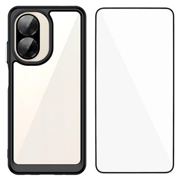 Funda para teléfono de TPU acrílico con botones galvanizados WANLONFENG y protector de pantalla, For Redmi K90 Pro Max / Poco F8 Ultra, For Redmi K90 / Poco F8 Pro, For Redmi 15 5G / 4G EU 171mm, For Redmi 15C 5G / 4G EU 173mm                          ...