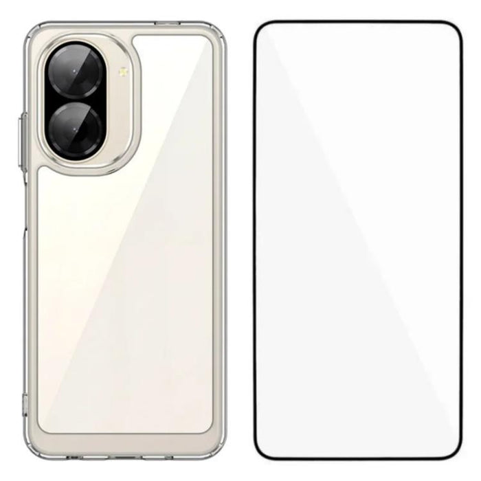 Funda para teléfono de TPU acrílico con botones galvanizados WANLONFENG y protector de pantalla, For Redmi K90 Pro Max / Poco F8 Ultra, For Redmi K90 / Poco F8 Pro, For Redmi 15 5G / 4G EU 171mm, For Redmi 15C 5G / 4G EU 173mm                          ...