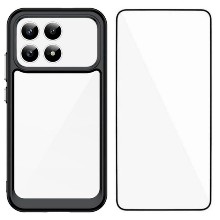 Funda para teléfono de TPU acrílico con botones galvanizados WANLONFENG y protector de pantalla, For Redmi K90 Pro Max / Poco F8 Ultra, For Redmi K90 / Poco F8 Pro, For Redmi 15 5G / 4G EU 171mm, For Redmi 15C 5G / 4G EU 173mm                          ...