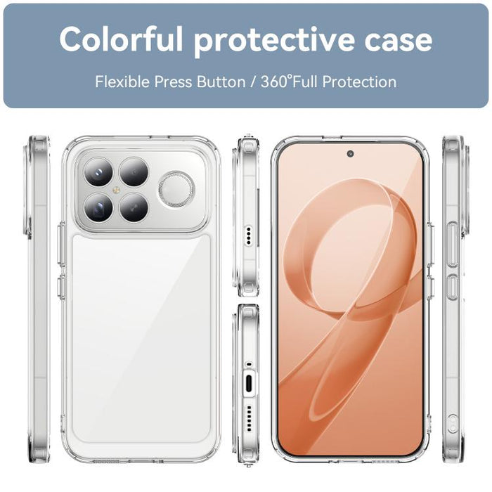Funda para teléfono de TPU acrílico con botones galvanizados WANLONFENG y protector de pantalla, For Redmi K90 Pro Max / Poco F8 Ultra, For Redmi K90 / Poco F8 Pro, For Redmi 15 5G / 4G EU 171mm, For Redmi 15C 5G / 4G EU 173mm                          ...