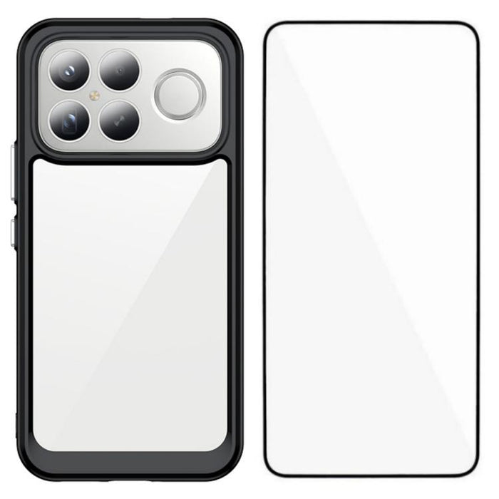 Funda para teléfono de TPU acrílico con botones galvanizados WANLONFENG y protector de pantalla, For Redmi K90 Pro Max / Poco F8 Ultra, For Redmi K90 / Poco F8 Pro, For Redmi 15 5G / 4G EU 171mm, For Redmi 15C 5G / 4G EU 173mm                          ...