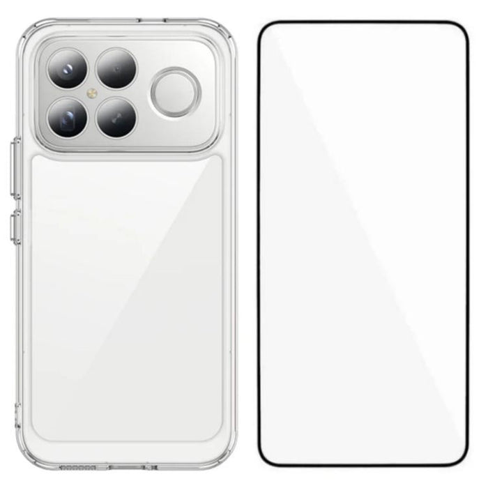 Funda para teléfono de TPU acrílico con botones galvanizados WANLONFENG y protector de pantalla, For Redmi K90 Pro Max / Poco F8 Ultra, For Redmi K90 / Poco F8 Pro, For Redmi 15 5G / 4G EU 171mm, For Redmi 15C 5G / 4G EU 173mm                          ...