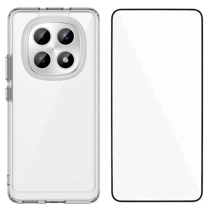 Funda para teléfono de TPU acrílico con botones galvanizados WANLONFENG y protector de pantalla, For Redmi Turbo 5 Max / Poco X8 Pro Max 5G, For Redmi Turbo 5 / Poco X8 Pro 5G, For Redmi Note 15 Pro+ 5G Global 163.3mm                                   ...