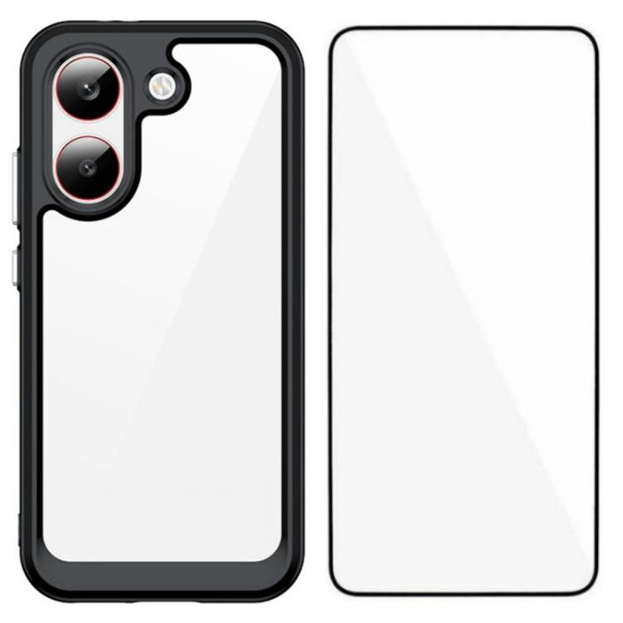 Funda para teléfono de TPU acrílico con botones galvanizados WANLONFENG y protector de pantalla, For Redmi Turbo 5 Max / Poco X8 Pro Max 5G, For Redmi Turbo 5 / Poco X8 Pro 5G, For Redmi Note 15 Pro+ 5G Global 163.3mm                                   ...
