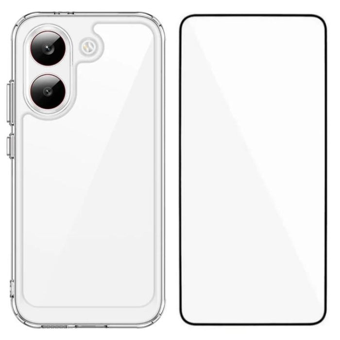 Funda para teléfono de TPU acrílico con botones galvanizados WANLONFENG y protector de pantalla, For Redmi Turbo 5 Max / Poco X8 Pro Max 5G, For Redmi Turbo 5 / Poco X8 Pro 5G, For Redmi Note 15 Pro+ 5G Global 163.3mm                                   ...