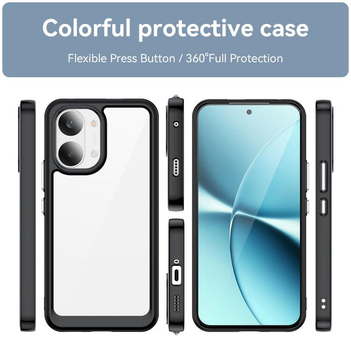 Funda para teléfono de TPU acrílico con botones galvanizados WANLONFENG y protector de pantalla, For Redmi Turbo 5 Max / Poco X8 Pro Max 5G, For Redmi Turbo 5 / Poco X8 Pro 5G, For Redmi Note 15 Pro+ 5G Global 163.3mm                                   ...