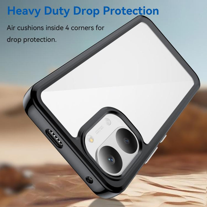 Funda para teléfono de TPU acrílico con botones galvanizados WANLONFENG y protector de pantalla, For Redmi Turbo 5 Max / Poco X8 Pro Max 5G, For Redmi Turbo 5 / Poco X8 Pro 5G, For Redmi Note 15 Pro+ 5G Global 163.3mm                                   ...