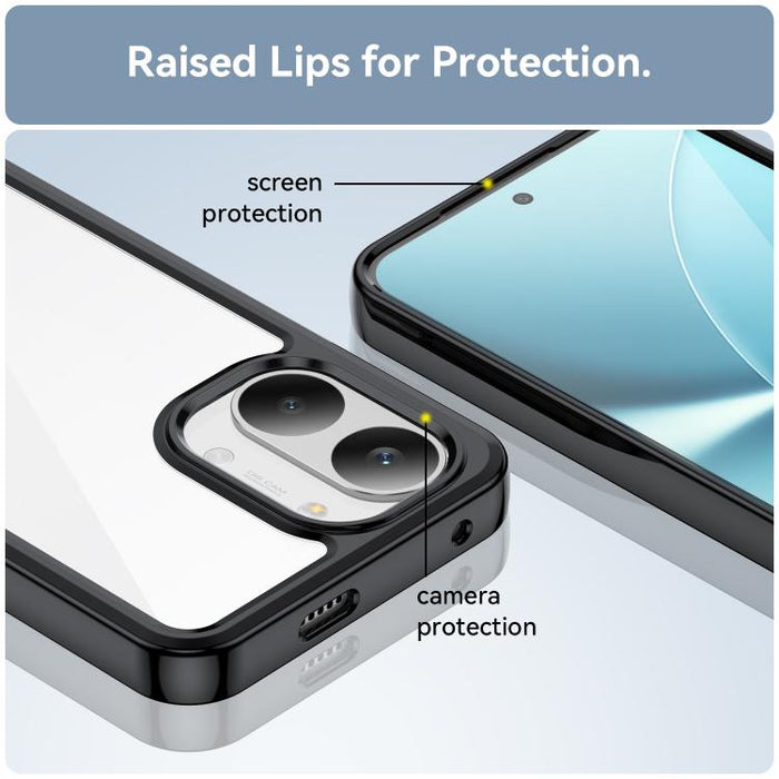 Funda para teléfono de TPU acrílico con botones galvanizados WANLONFENG y protector de pantalla, For Redmi Turbo 5 Max / Poco X8 Pro Max 5G, For Redmi Turbo 5 / Poco X8 Pro 5G, For Redmi Note 15 Pro+ 5G Global 163.3mm                                   ...
