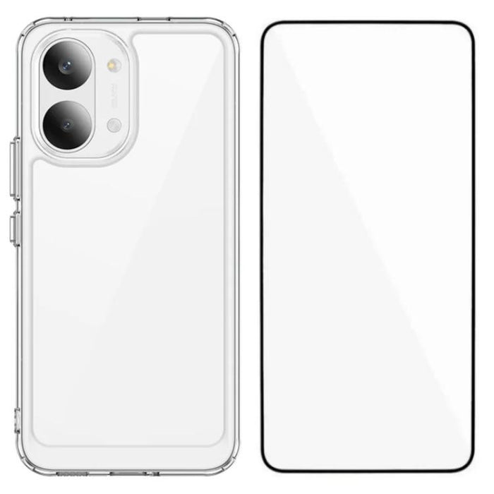 Funda para teléfono de TPU acrílico con botones galvanizados WANLONFENG y protector de pantalla, For Redmi Turbo 5 Max / Poco X8 Pro Max 5G, For Redmi Turbo 5 / Poco X8 Pro 5G, For Redmi Note 15 Pro+ 5G Global 163.3mm                                   ...