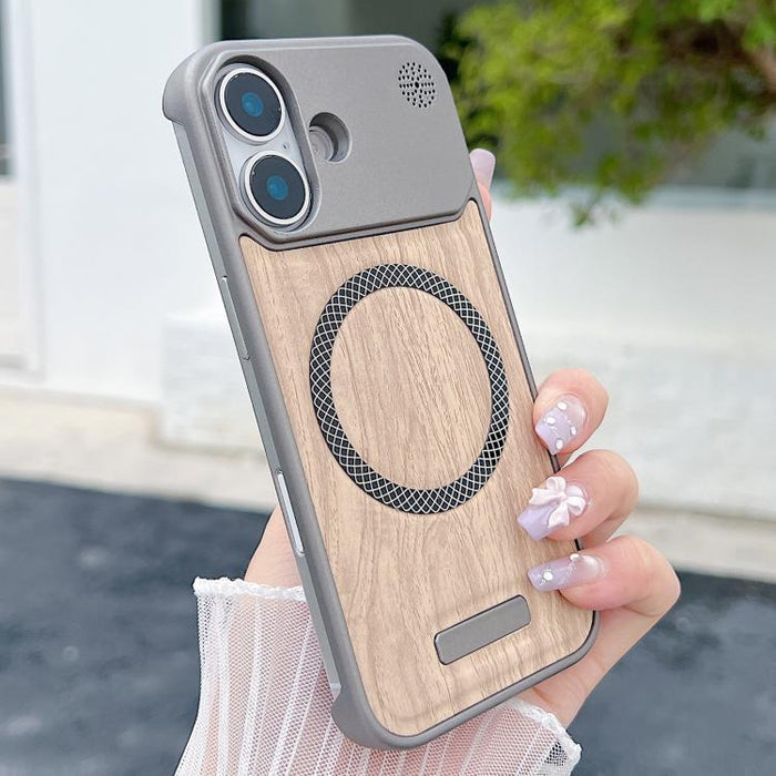 Funda magnética para teléfono de policarbonato con textura de madera y resistente a los golpes, For iPhone 17 Pro Max, For iPhone 17 Pro, For iPhone 17, For iPhone Air, For iPhone 16 Pro Max, For iPhone 16 Pro, For iPhone 16 Plus, For iPhone 16        ...