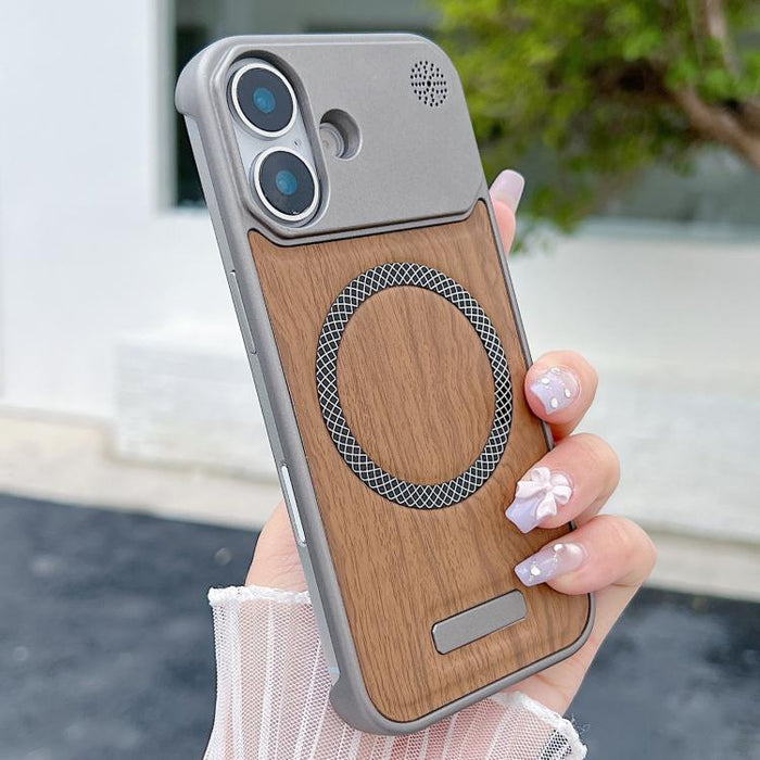 Funda magnética para teléfono de policarbonato con textura de madera y resistente a los golpes, For iPhone 17 Pro Max, For iPhone 17 Pro, For iPhone 17, For iPhone Air, For iPhone 16 Pro Max, For iPhone 16 Pro, For iPhone 16 Plus, For iPhone 16        ...