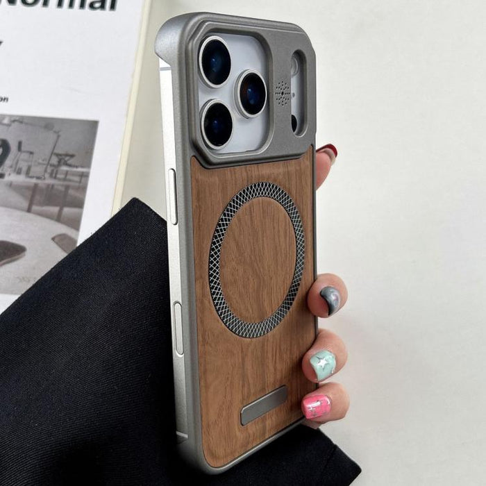 Funda magnética para teléfono de policarbonato con textura de madera y resistente a los golpes, For iPhone 17 Pro Max, For iPhone 17 Pro, For iPhone 17, For iPhone Air, For iPhone 16 Pro Max, For iPhone 16 Pro, For iPhone 16 Plus, For iPhone 16        ...