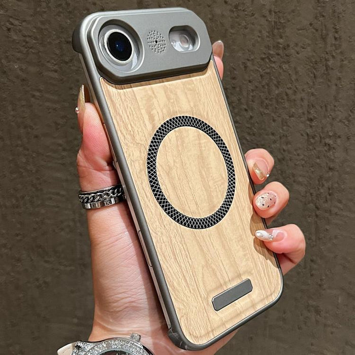 Funda magnética para teléfono de policarbonato con textura de madera y resistente a los golpes, For iPhone 17 Pro Max, For iPhone 17 Pro, For iPhone 17, For iPhone Air, For iPhone 16 Pro Max, For iPhone 16 Pro, For iPhone 16 Plus, For iPhone 16        ...
