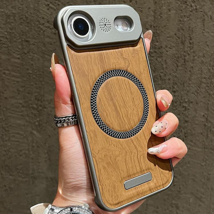 Funda magnética para teléfono de policarbonato con textura de madera y resistente a los golpes, For iPhone 17 Pro Max, For iPhone 17 Pro, For iPhone 17, For iPhone Air, For iPhone 16 Pro Max, For iPhone 16 Pro, For iPhone 16 Plus, For iPhone 16        ...