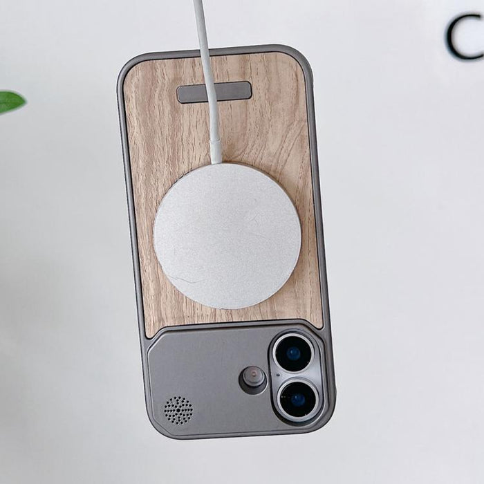 Funda magnética para teléfono de policarbonato con textura de madera y resistente a los golpes, For iPhone 13 Pro, For iPhone 12 Pro