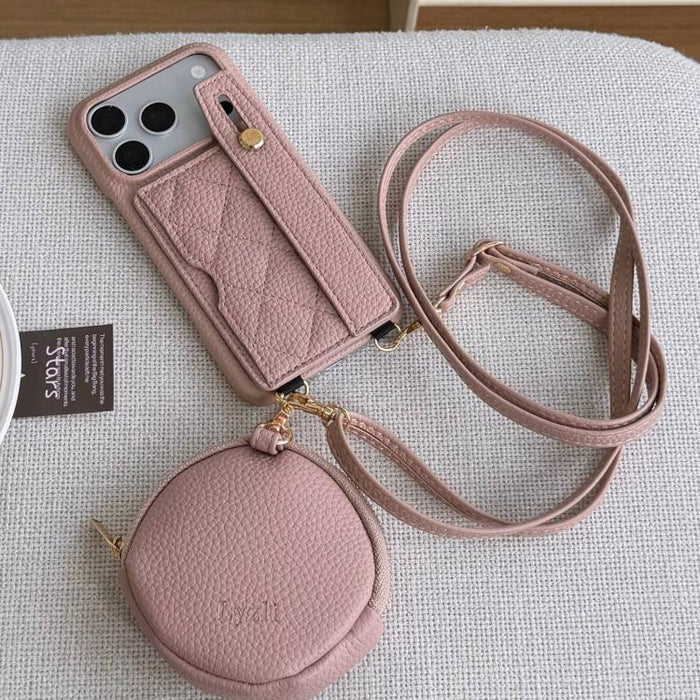 Funda para teléfono de PU con diseño de diamantes, ranura para tarjeta y cartera pequeña., For iPhone 17e / 16e, For iPhone 17 Pro Max, For iPhone 17 Pro, For iPhone 17, For iPhone Air, For iPhone 16 Pro Max, For iPhone 16 Pro, For iPhone 16 Plus      ...