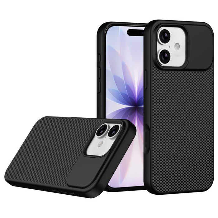 Funda para teléfono magnética a prueba de golpes con borde suave de TPU con textura de fibra de carbono, For iPhone 17 Pro Max, For iPhone 17 Pro, For iPhone 17, For iPhone 16 Pro Max, For iPhone 16 Pro, For iPhone 16