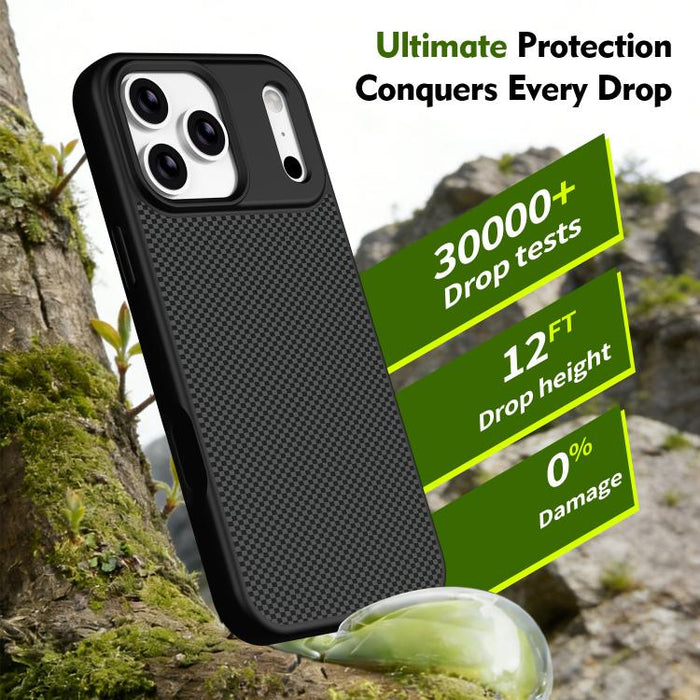 Funda para teléfono magnética a prueba de golpes con borde suave de TPU con textura de fibra de carbono, For iPhone 17 Pro Max, For iPhone 17 Pro, For iPhone 17, For iPhone 16 Pro Max, For iPhone 16 Pro, For iPhone 16