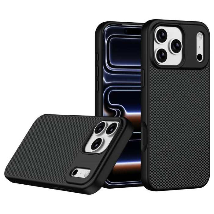 Funda para teléfono magnética a prueba de golpes con borde suave de TPU con textura de fibra de carbono, For iPhone 17 Pro Max, For iPhone 17 Pro, For iPhone 17, For iPhone 16 Pro Max, For iPhone 16 Pro, For iPhone 16