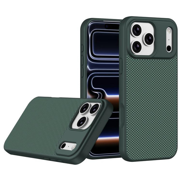 Funda para teléfono magnética a prueba de golpes con borde suave de TPU con textura de fibra de carbono, For iPhone 17 Pro Max, For iPhone 17 Pro, For iPhone 17, For iPhone 16 Pro Max, For iPhone 16 Pro, For iPhone 16