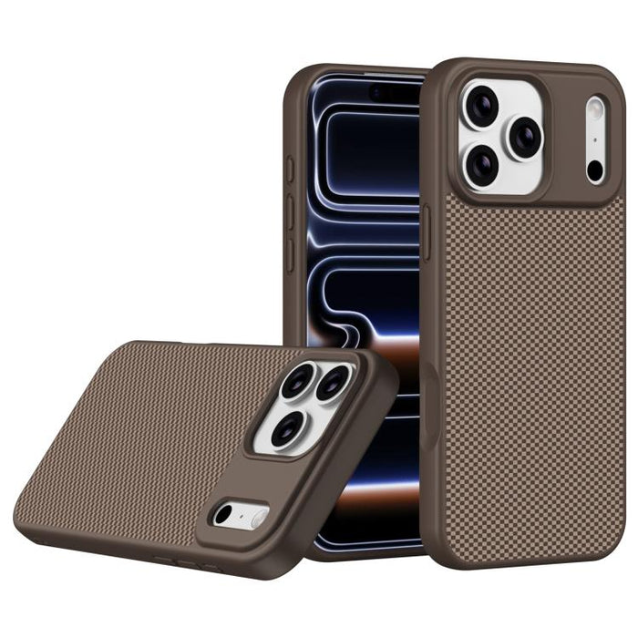 Funda para teléfono magnética a prueba de golpes con borde suave de TPU con textura de fibra de carbono, For iPhone 17 Pro Max, For iPhone 17 Pro, For iPhone 17, For iPhone 16 Pro Max, For iPhone 16 Pro, For iPhone 16