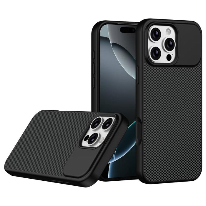 Funda para teléfono magnética a prueba de golpes con borde suave de TPU con textura de fibra de carbono, For iPhone 17 Pro Max, For iPhone 17 Pro, For iPhone 17, For iPhone 16 Pro Max, For iPhone 16 Pro, For iPhone 16