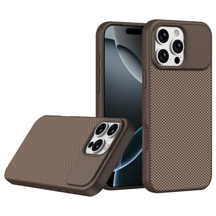 Funda para teléfono magnética a prueba de golpes con borde suave de TPU con textura de fibra de carbono, For iPhone 17 Pro Max, For iPhone 17 Pro, For iPhone 17, For iPhone 16 Pro Max, For iPhone 16 Pro, For iPhone 16