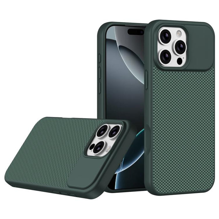 Funda para teléfono magnética a prueba de golpes con borde suave de TPU con textura de fibra de carbono, For iPhone 17 Pro Max, For iPhone 17 Pro, For iPhone 17, For iPhone 16 Pro Max, For iPhone 16 Pro, For iPhone 16