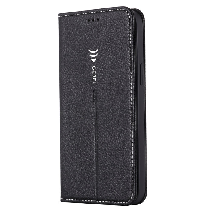 Estuche protector con tapa horizontal GEBEI PU + TPU con soporte y ranuras para tarjetas