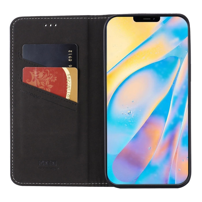 Estuche protector con tapa horizontal GEBEI PU + TPU con soporte y ranuras para tarjetas