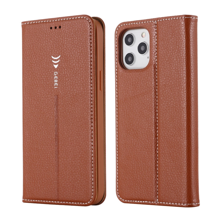Estuche protector con tapa horizontal GEBEI PU + TPU con soporte y ranuras para tarjetas