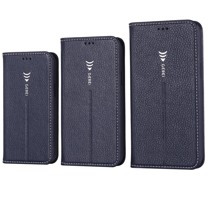 Estuche protector con tapa horizontal GEBEI PU + TPU con soporte y ranuras para tarjetas