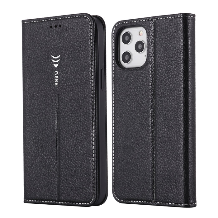 Estuche protector con tapa horizontal GEBEI PU + TPU con soporte y ranuras para tarjetas