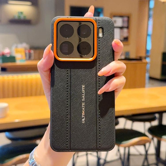 Funda para teléfono de cuero vegano con marco de lente de cámara de metal y botones, For Xiaomi 17 Ultra, For Xiaomi 17 Pro Max, For Xiaomi 17 Pro, For Xiaomi 17, For Xiaomi 15S Pro, For Xiaomi 15 Ultra, For Xiaomi 15 Pro, For Xiaomi 15                ...