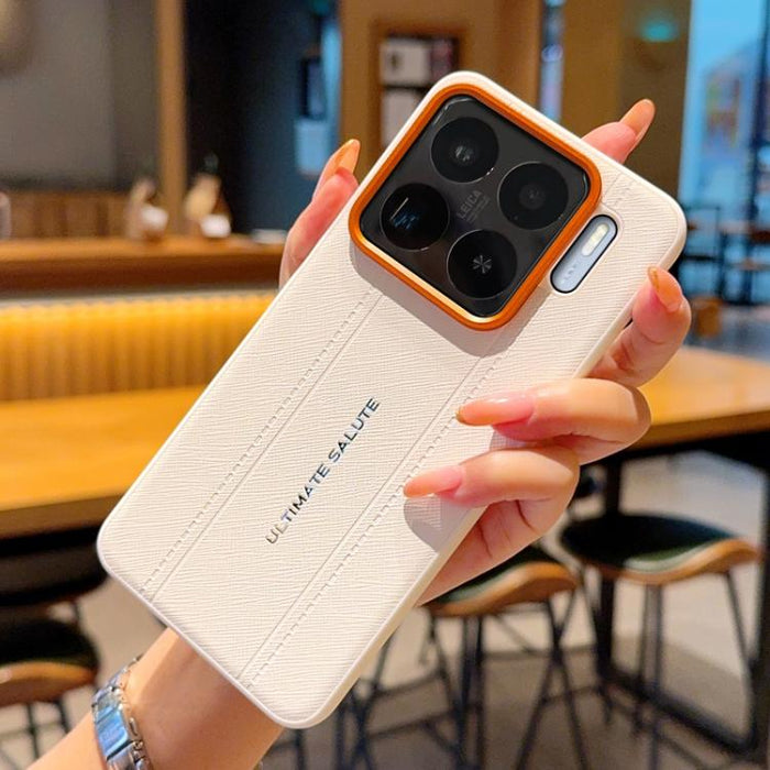 Funda para teléfono de cuero vegano con marco de lente de cámara de metal y botones, For Xiaomi 17 Ultra, For Xiaomi 17 Pro Max, For Xiaomi 17 Pro, For Xiaomi 17, For Xiaomi 15S Pro, For Xiaomi 15 Ultra, For Xiaomi 15 Pro, For Xiaomi 15                ...