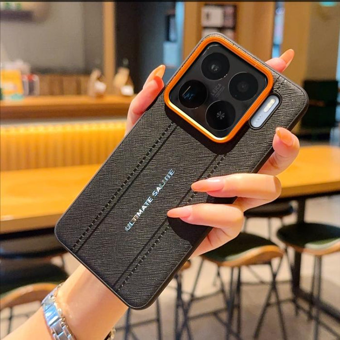 Funda para teléfono de cuero vegano con marco de lente de cámara de metal y botones, For Xiaomi 17 Ultra, For Xiaomi 17 Pro Max, For Xiaomi 17 Pro, For Xiaomi 17, For Xiaomi 15S Pro, For Xiaomi 15 Ultra, For Xiaomi 15 Pro, For Xiaomi 15                ...