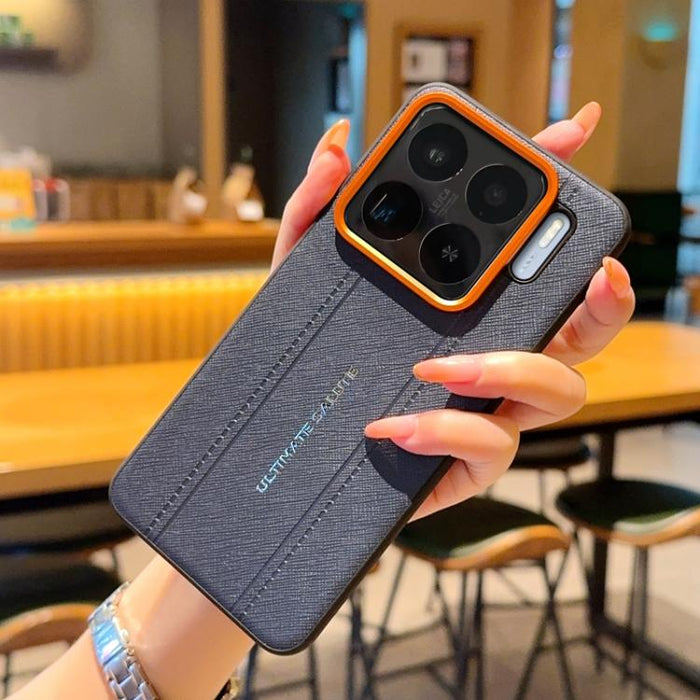 Funda para teléfono de cuero vegano con marco de lente de cámara de metal y botones, For Xiaomi 17 Ultra, For Xiaomi 17 Pro Max, For Xiaomi 17 Pro, For Xiaomi 17, For Xiaomi 15S Pro, For Xiaomi 15 Ultra, For Xiaomi 15 Pro, For Xiaomi 15                ...